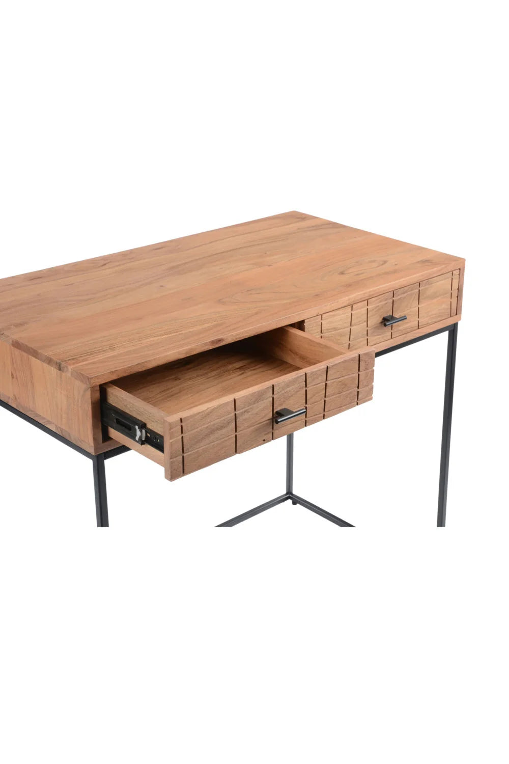 Luxury Solid Acacia 2-Drawer Modern Writing Desk European Style for Villa