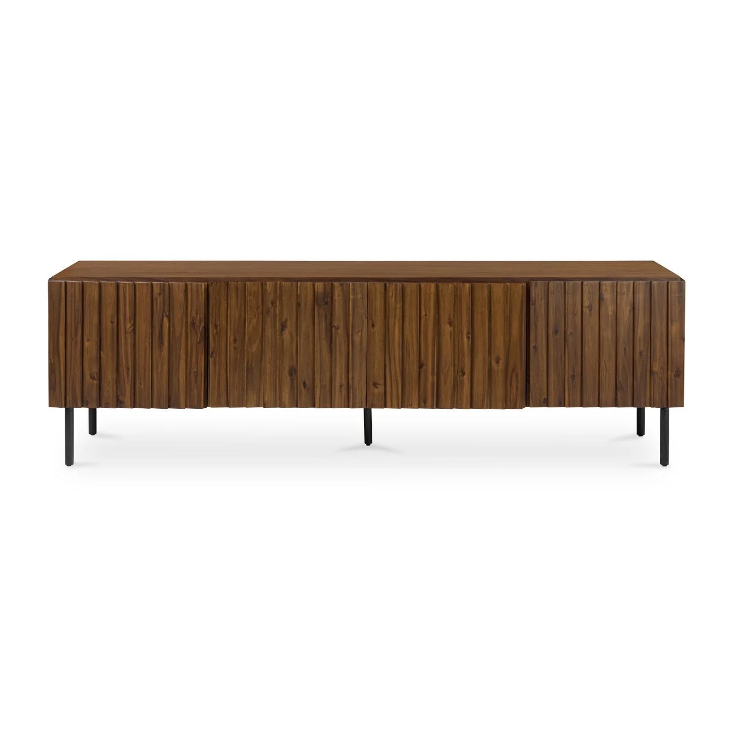 Luxury Solid Acacia 4-Door Media Cabinet Modern Italian Style for Villa