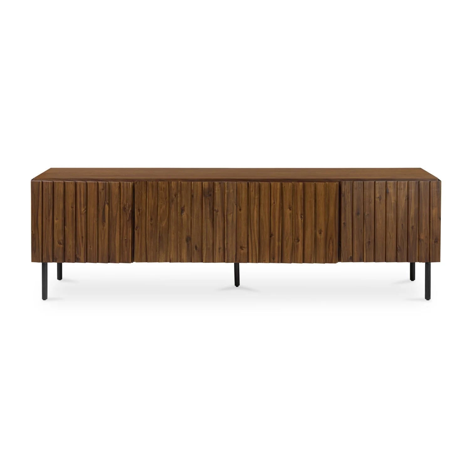 Luxury Solid Acacia 4-Door Media Cabinet Modern Italian Style for Villa