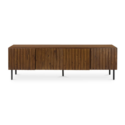 Luxury Solid Acacia 4-Door Media Cabinet Modern Italian Style for Villa