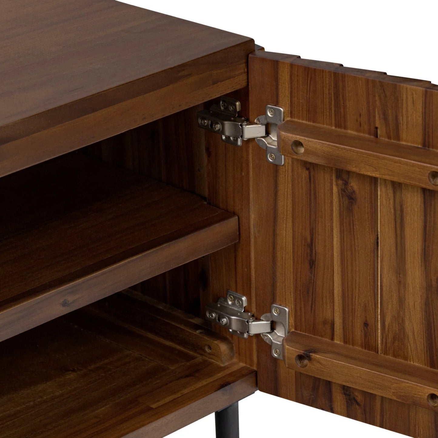 Luxury Solid Acacia 4-Door Media Cabinet Modern Italian Style for Villa
