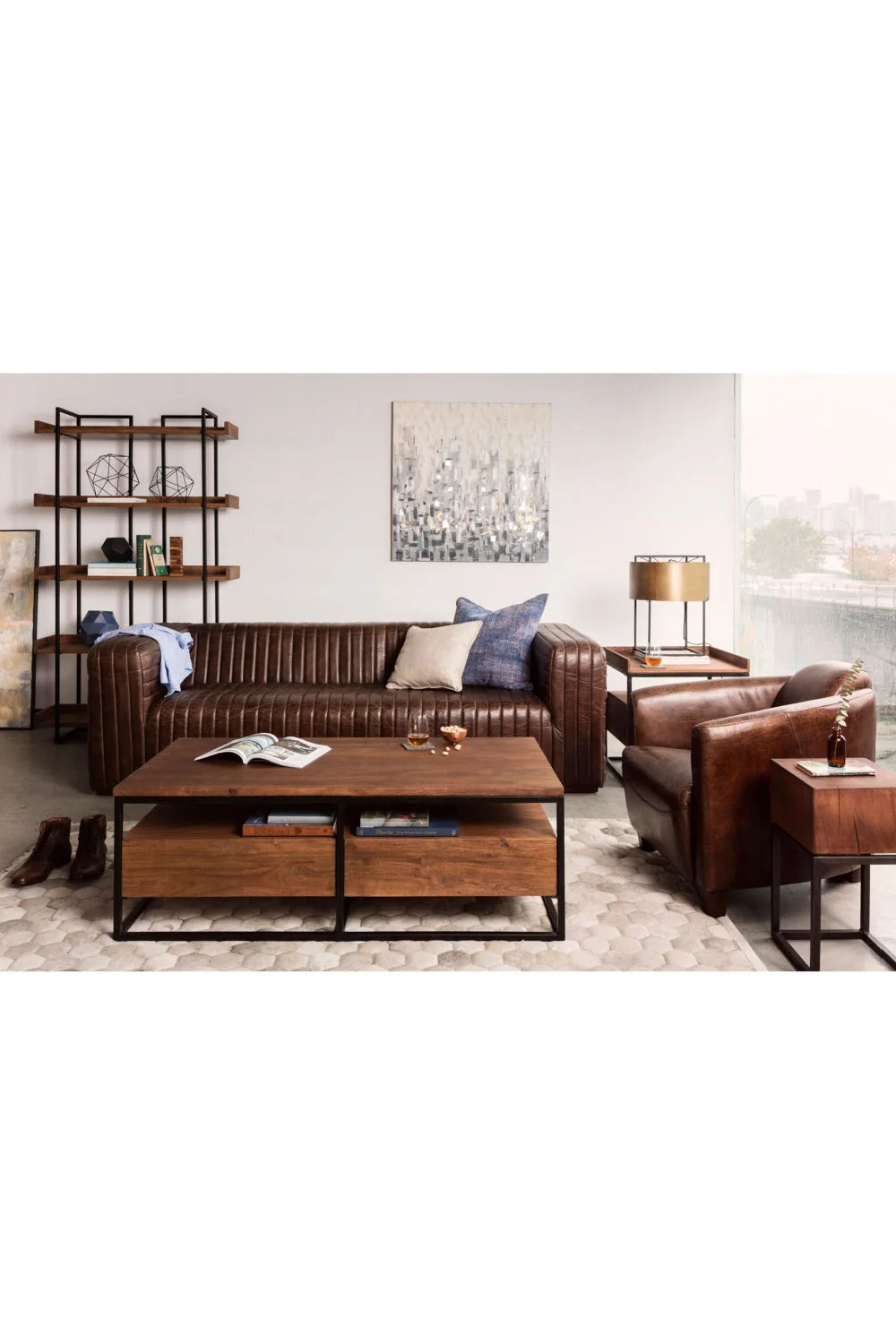 Luxury Solid Acacia Wood Coffee Table Modern Italian Style for Villa