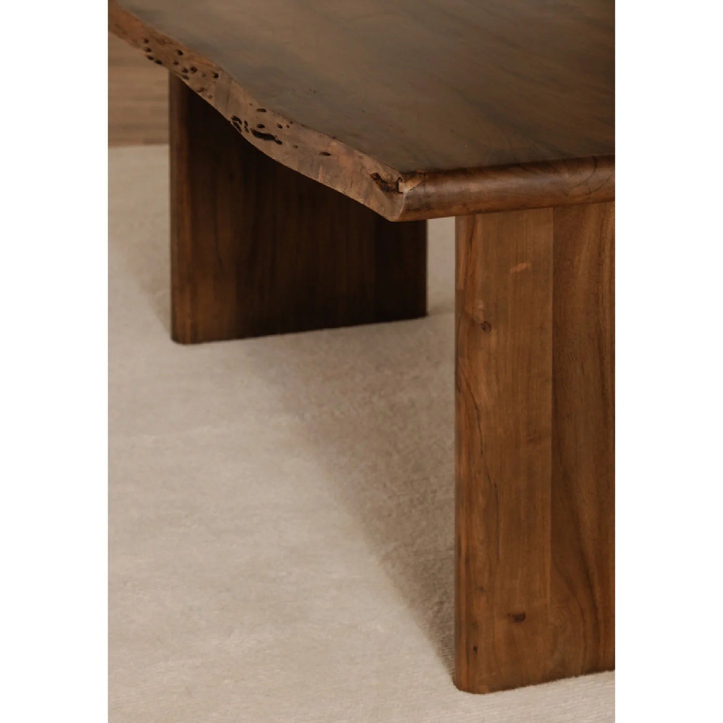 Luxury Solid Acacia Wood Dining Table Modern Italian Style for Villa
