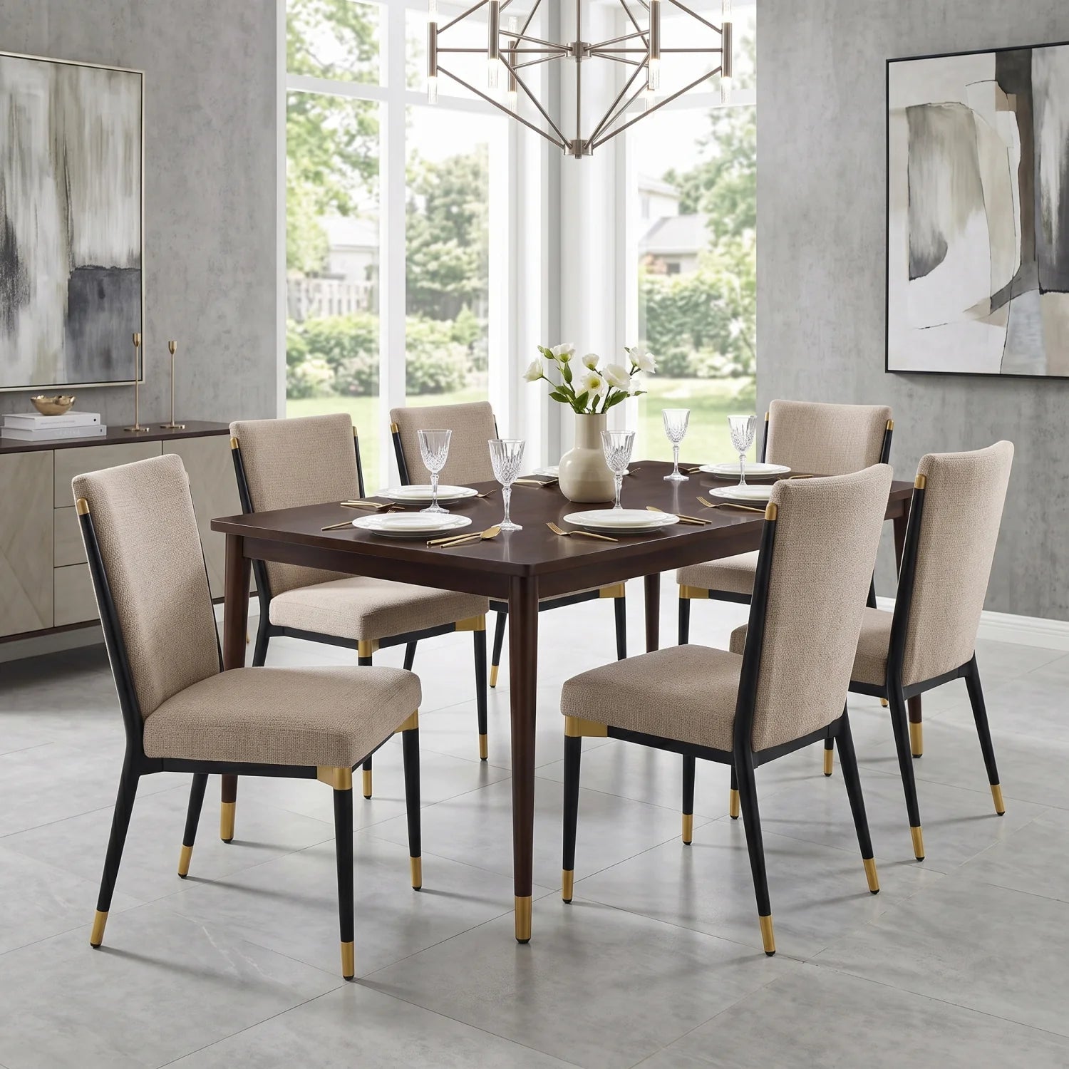 Luxury Solid Back Modern Dining Side Chairs European Style for Villa