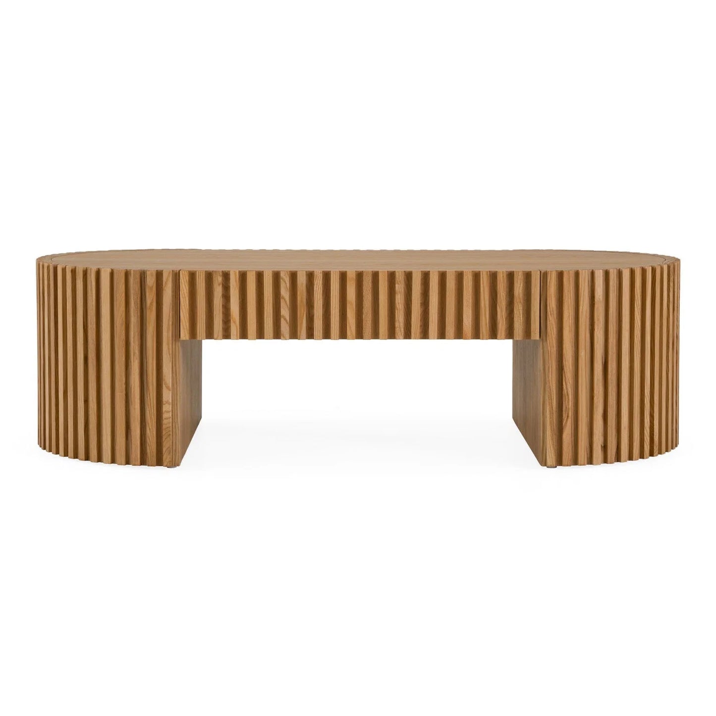 Luxury Solid Eucalyptus 1-Drawer Coffee Table Modern Italian Style for Villa