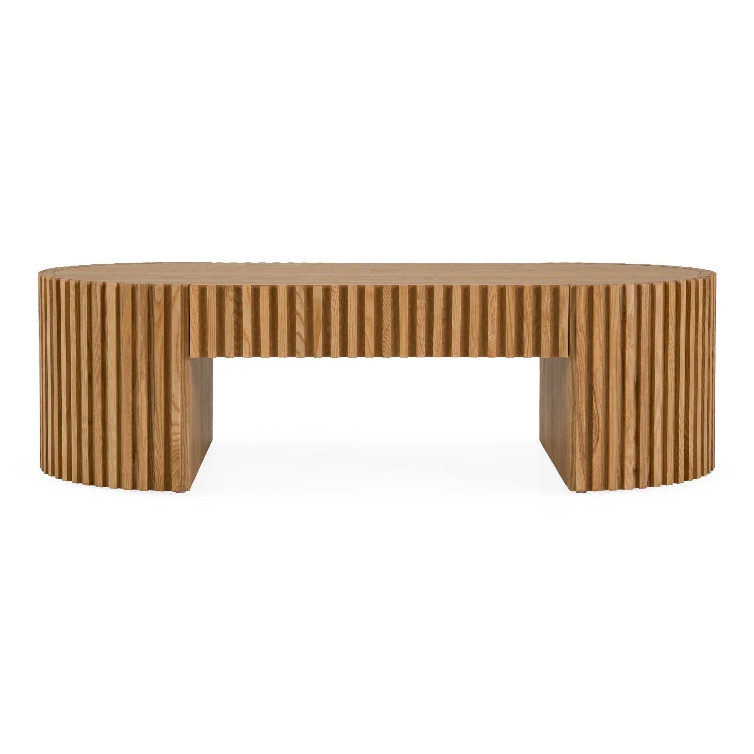 Luxury Solid Eucalyptus 1-Drawer Coffee Table Modern Italian Style for Villa
