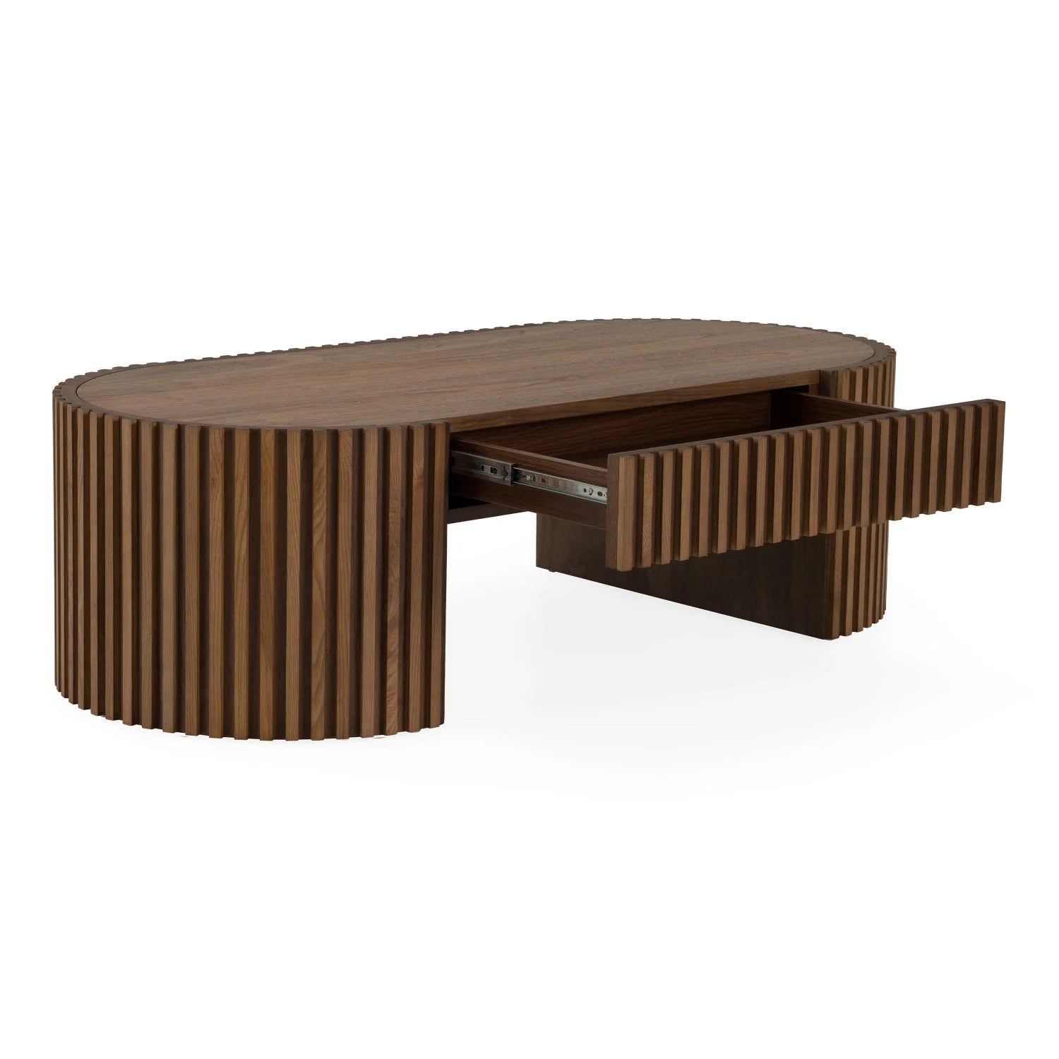 Luxury Solid Eucalyptus 1-Drawer Coffee Table Modern Italian Style for Villa