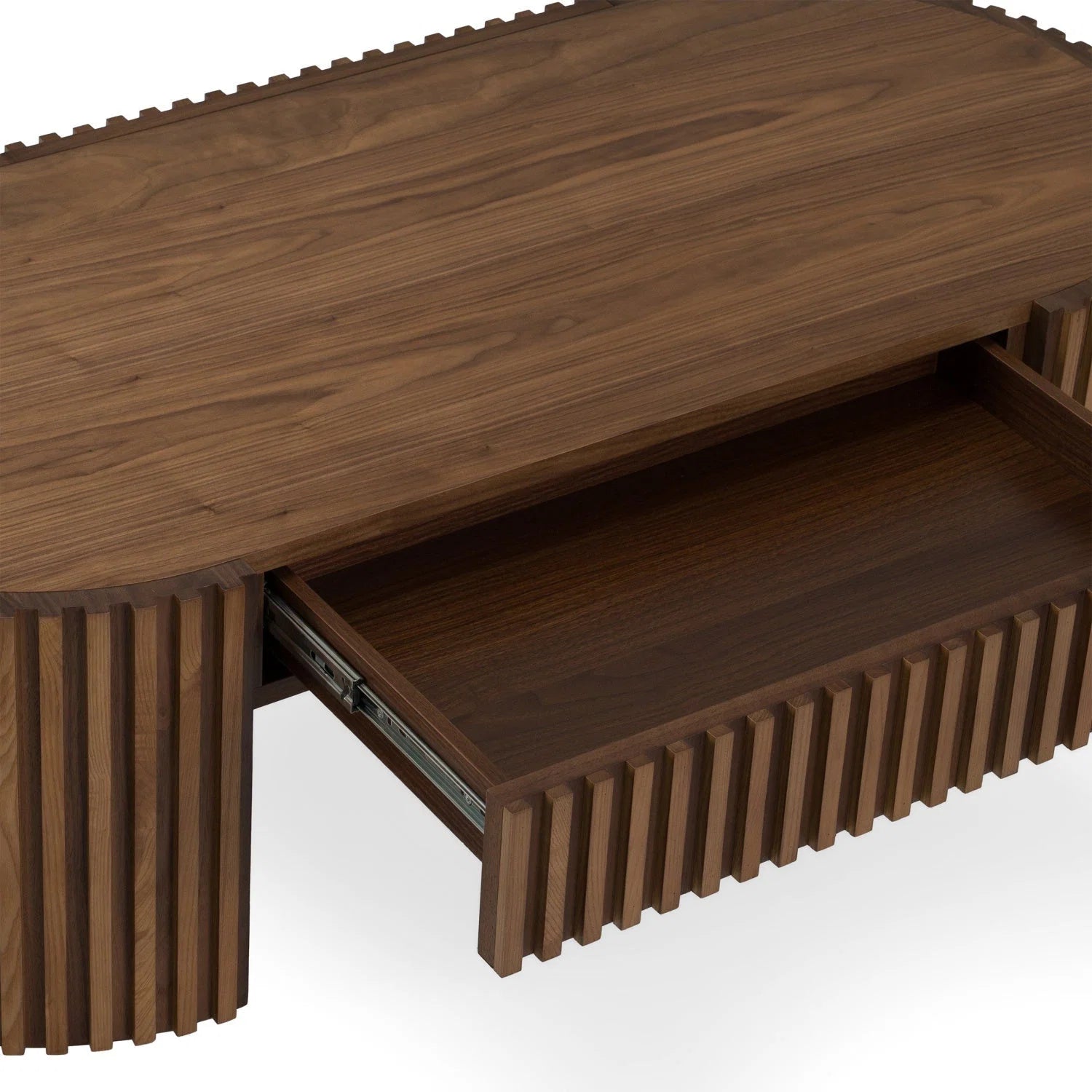 Luxury Solid Eucalyptus 1-Drawer Coffee Table Modern Italian Style for Villa