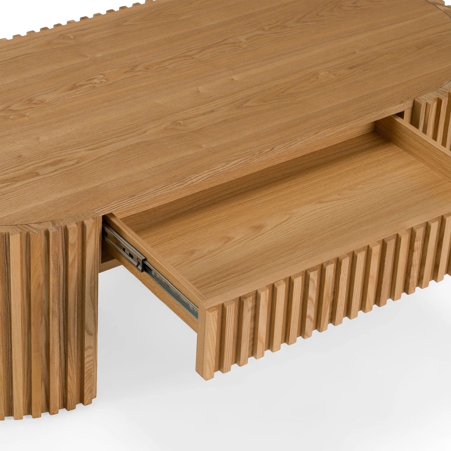 Luxury Solid Eucalyptus 1-Drawer Coffee Table Modern Italian Style for Villa