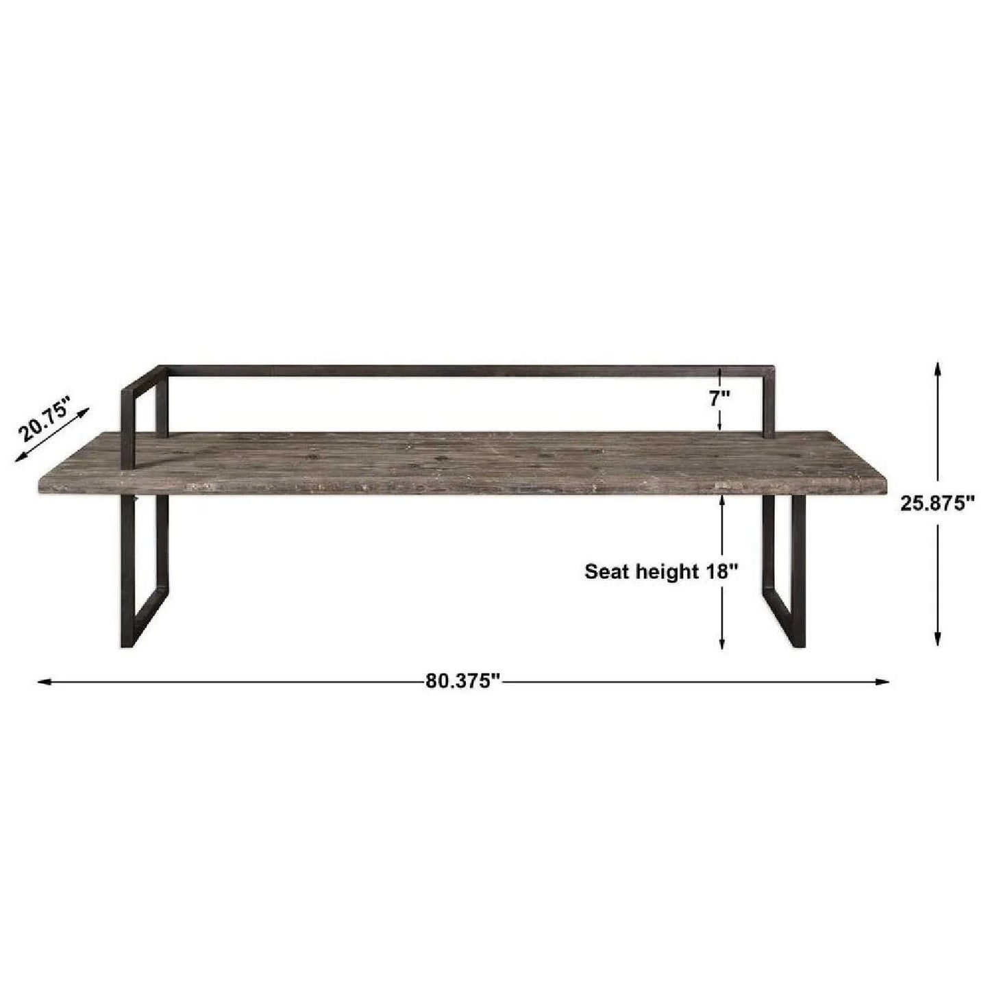 Luxury Solid Fir Wood Bench European Style for Villa
