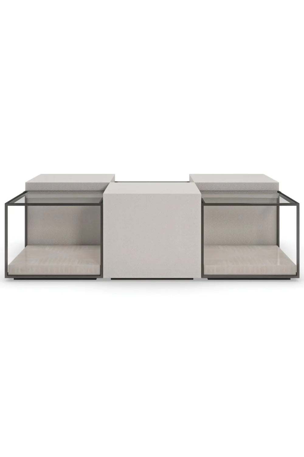 Luxury Solid Ground Shagreen Cube Cocktail Table Modern Italian Style for Villa