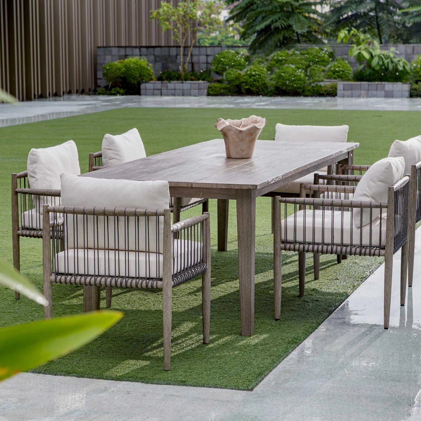 Luxury Solid Mahogany Dining Table Modern Italian Style for Villa