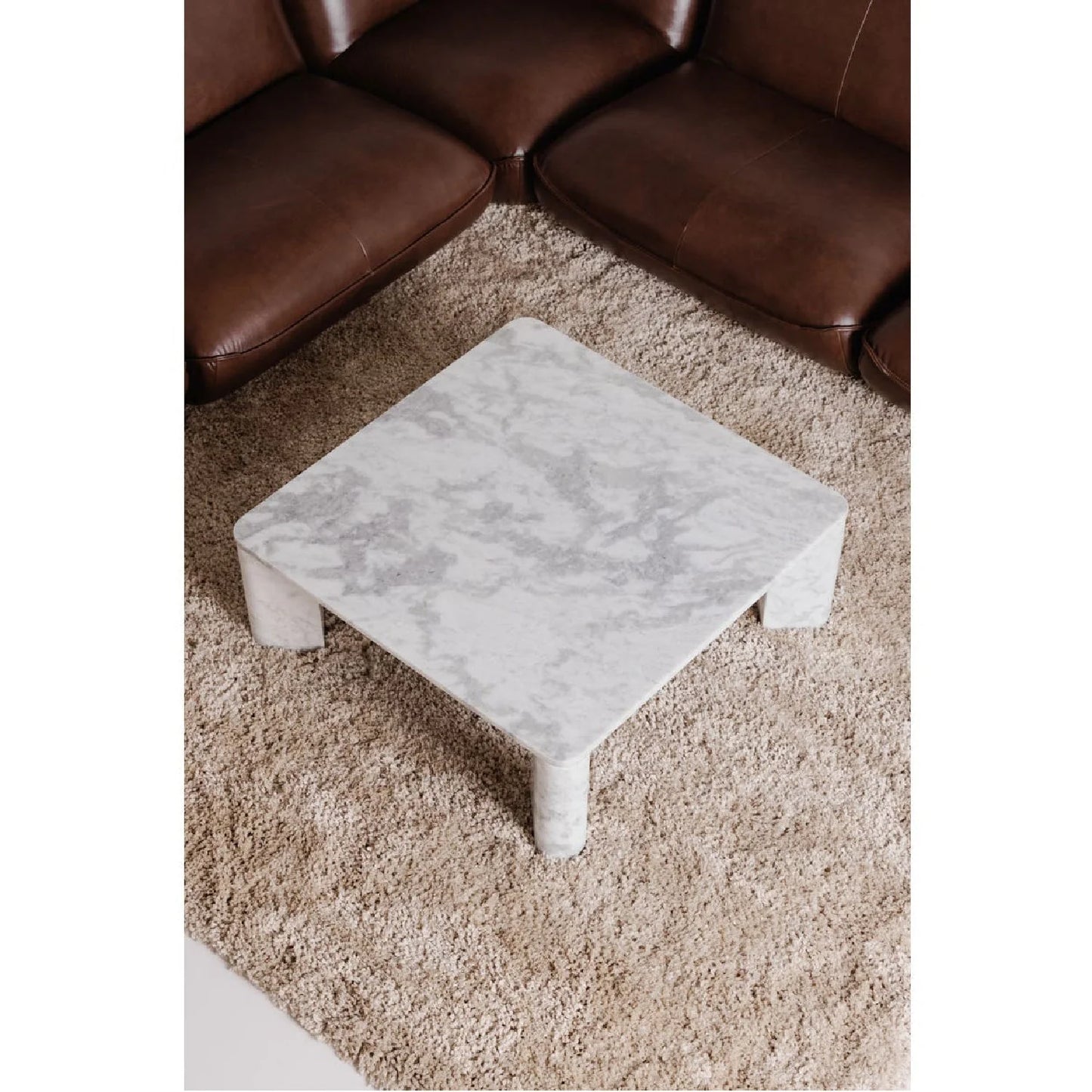 Luxury Solid Marble Square Coffee Table Modern Italian Style for Villa