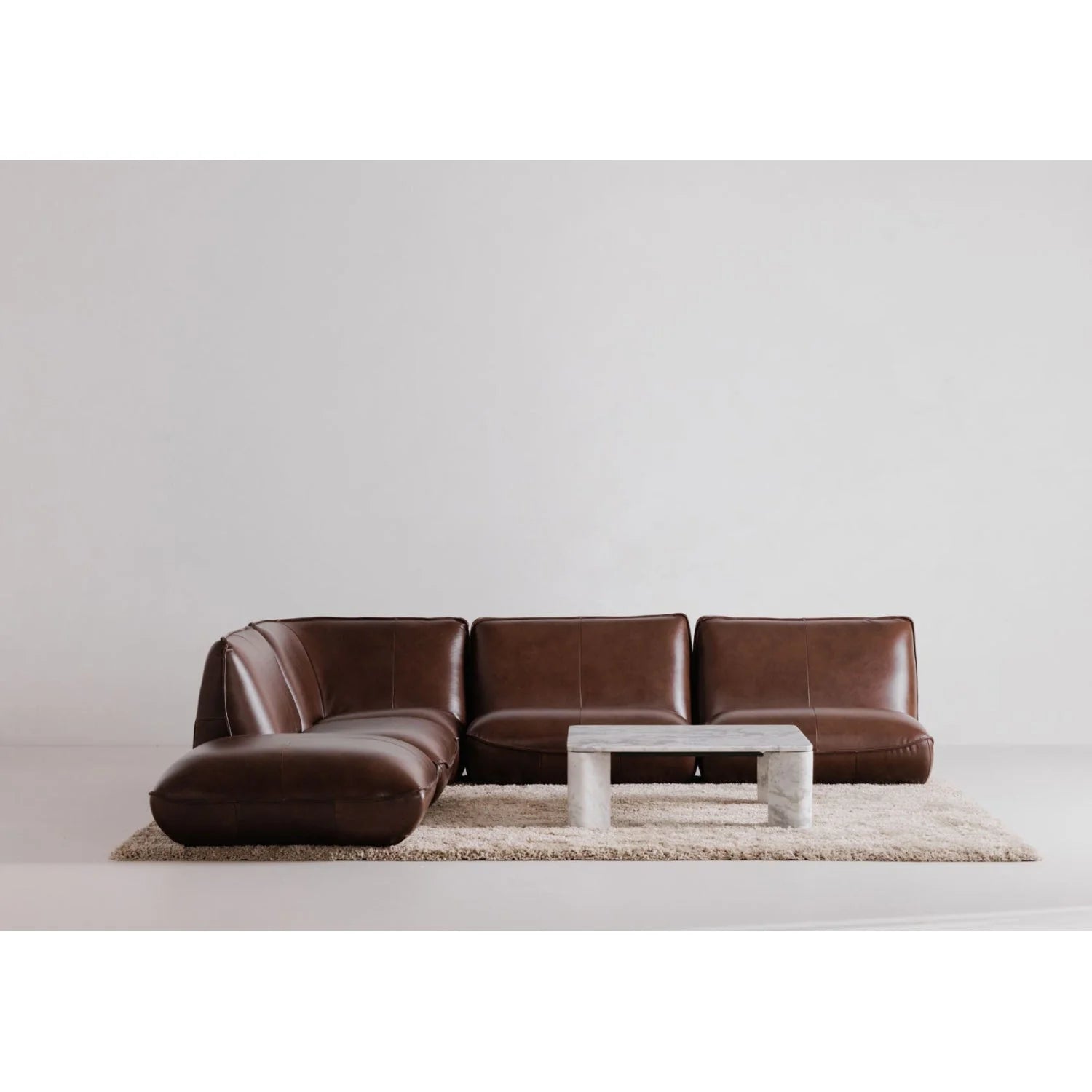 Luxury Solid Marble Square Coffee Table Modern Italian Style for Villa