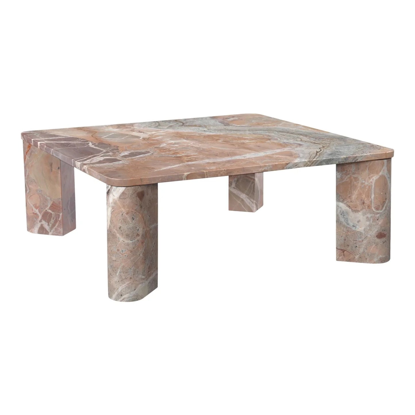 Luxury Solid Marble Square Coffee Table Modern Italian Style for Villa