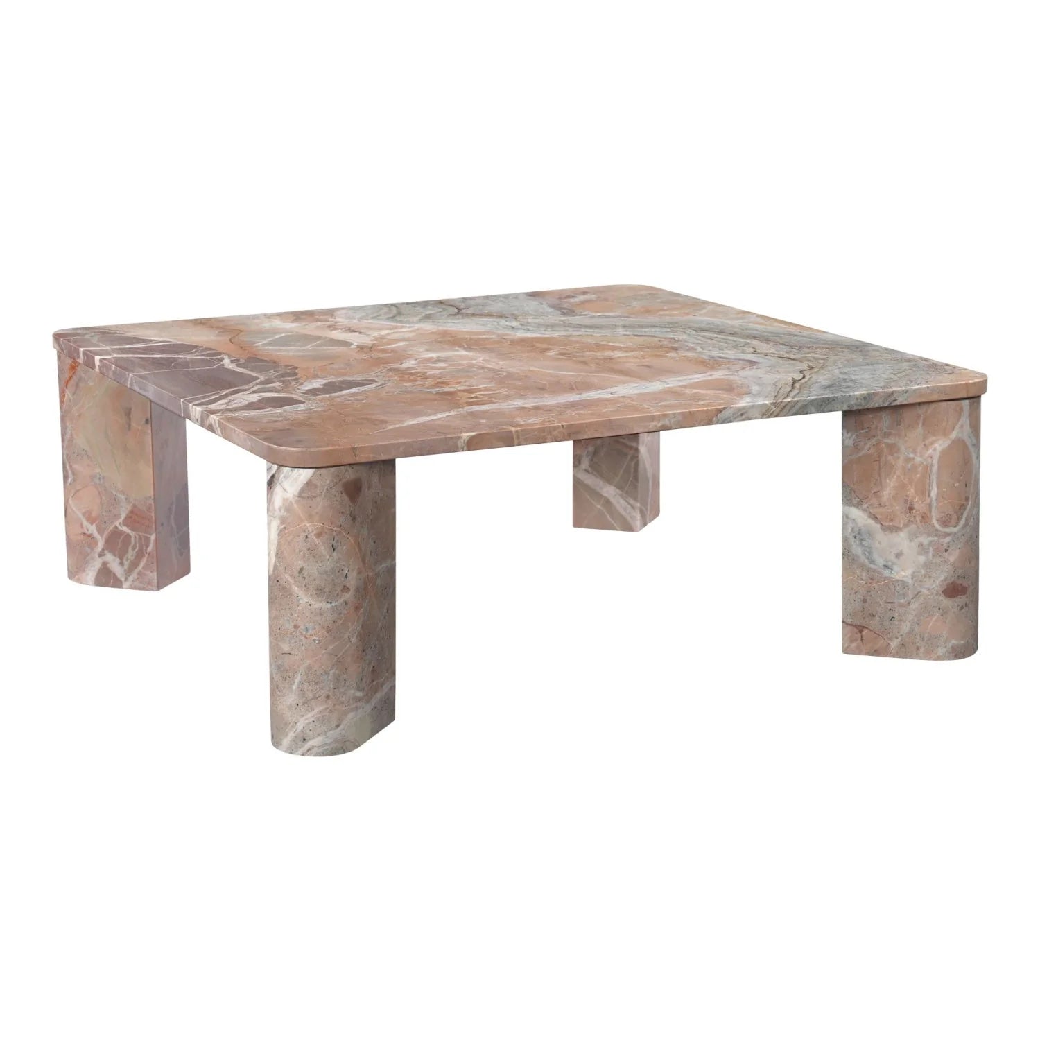 Luxury Solid Marble Square Coffee Table Modern Italian Style for Villa