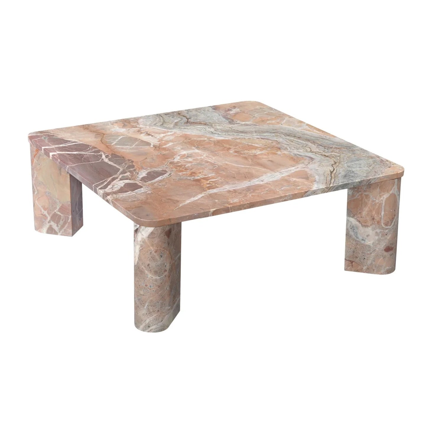 Luxury Solid Marble Square Coffee Table Modern Italian Style for Villa