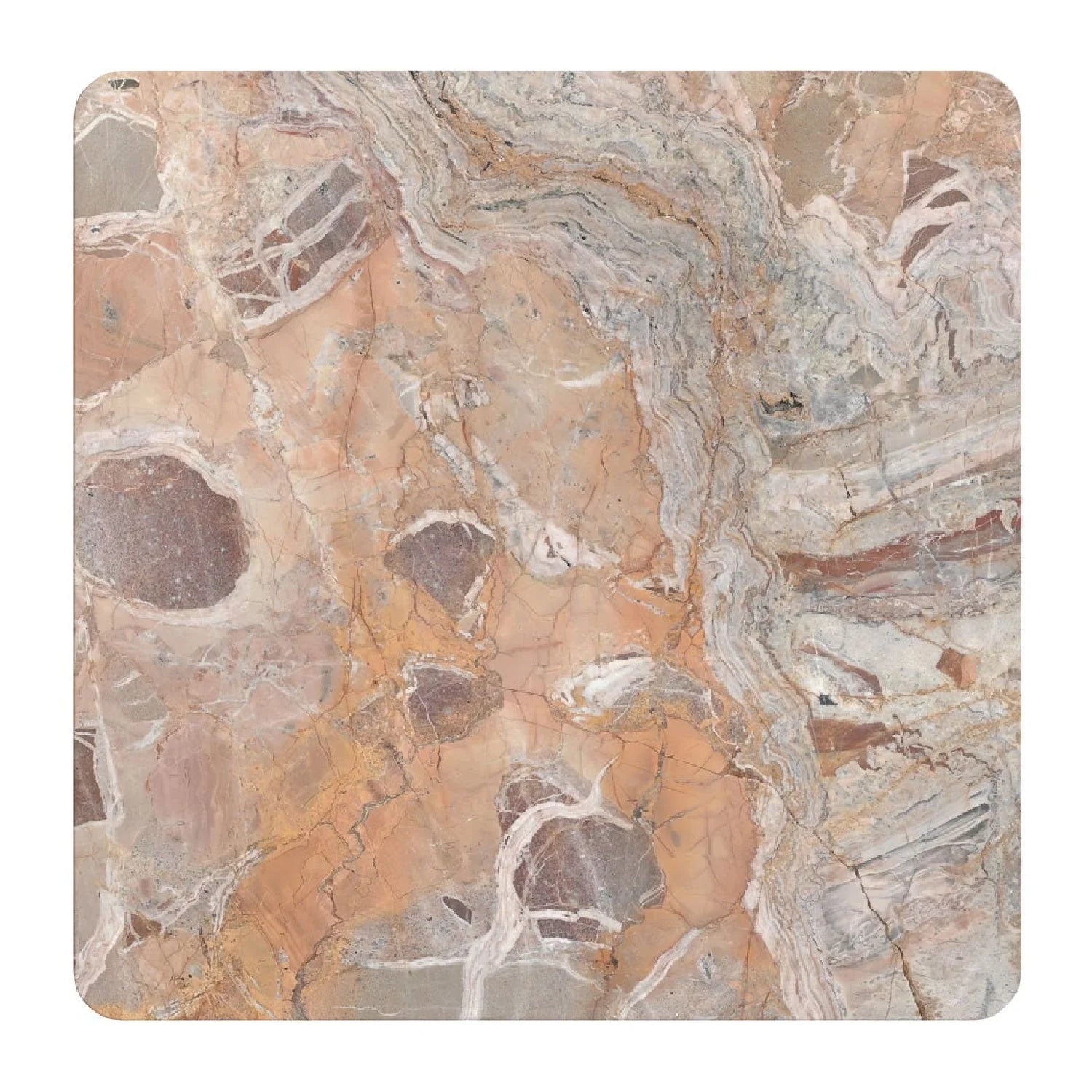 Luxury Solid Marble Square Coffee Table Modern Italian Style for Villa