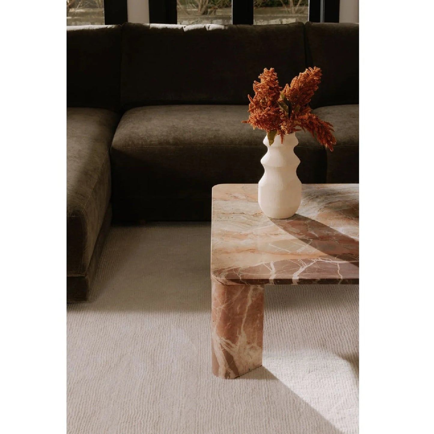 Luxury Solid Marble Square Coffee Table Modern Italian Style for Villa