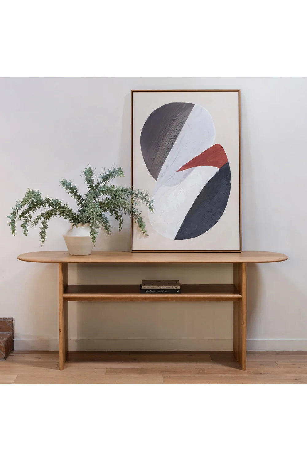 Luxury Solid Natural Oak Console Table Modern Italian Style for Villa