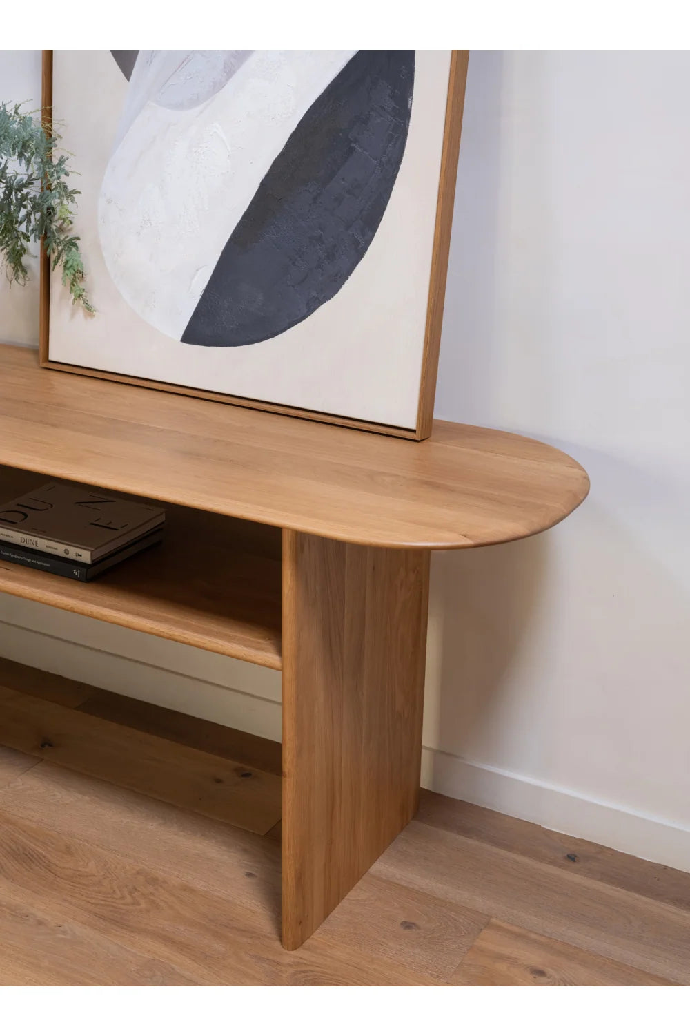 Luxury Solid Natural Oak Console Table Modern Italian Style for Villa