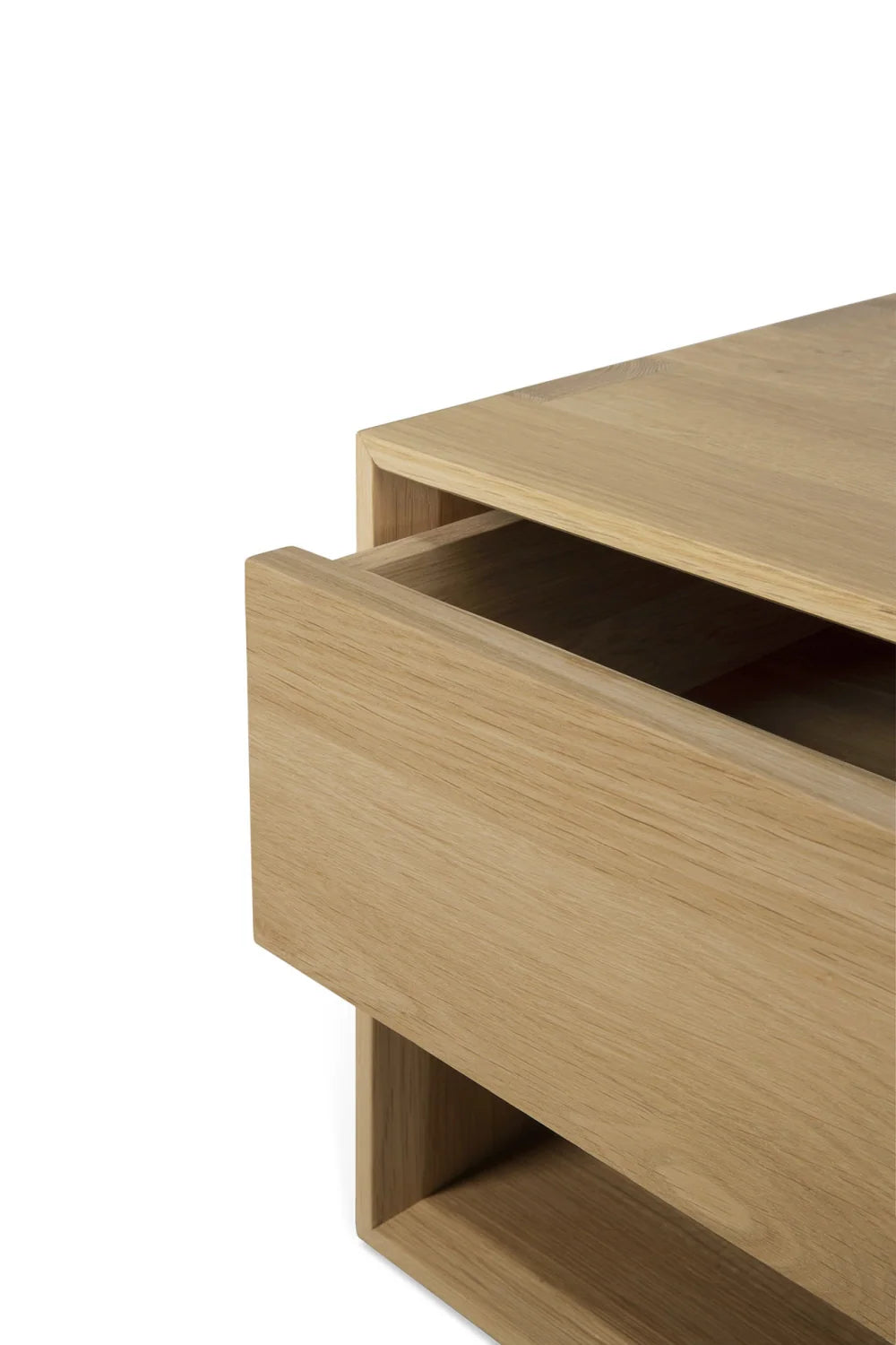 Luxury Solid Oak 1-Drawer Coffee Table Modern Italian Style for Villa