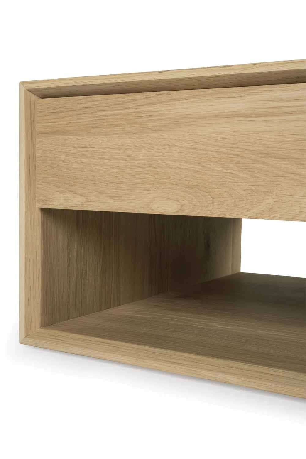Luxury Solid Oak 1-Drawer Coffee Table Modern Italian Style for Villa