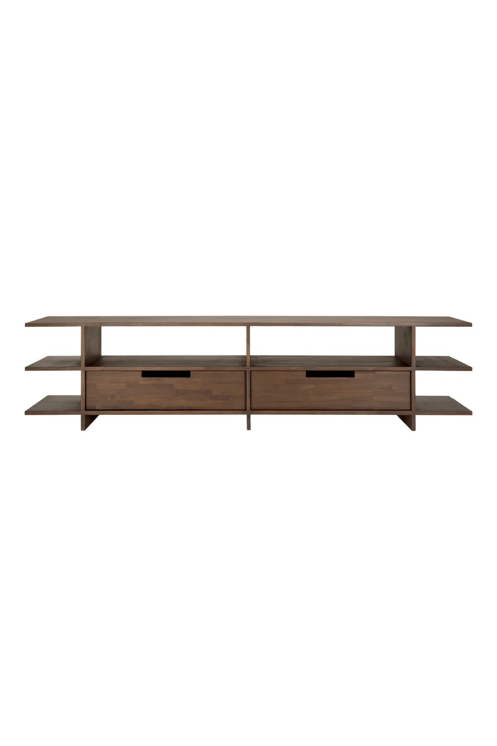 Luxury Solid Oak 2-Drawer Media Cabinet Modern Italian Style for Villa