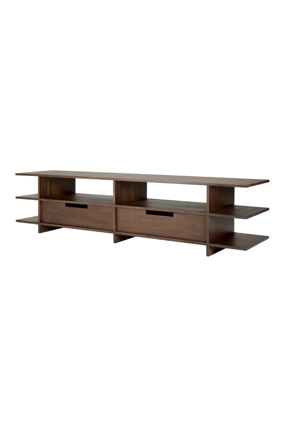 Luxury Solid Oak 2-Drawer Media Cabinet Modern Italian Style for Villa