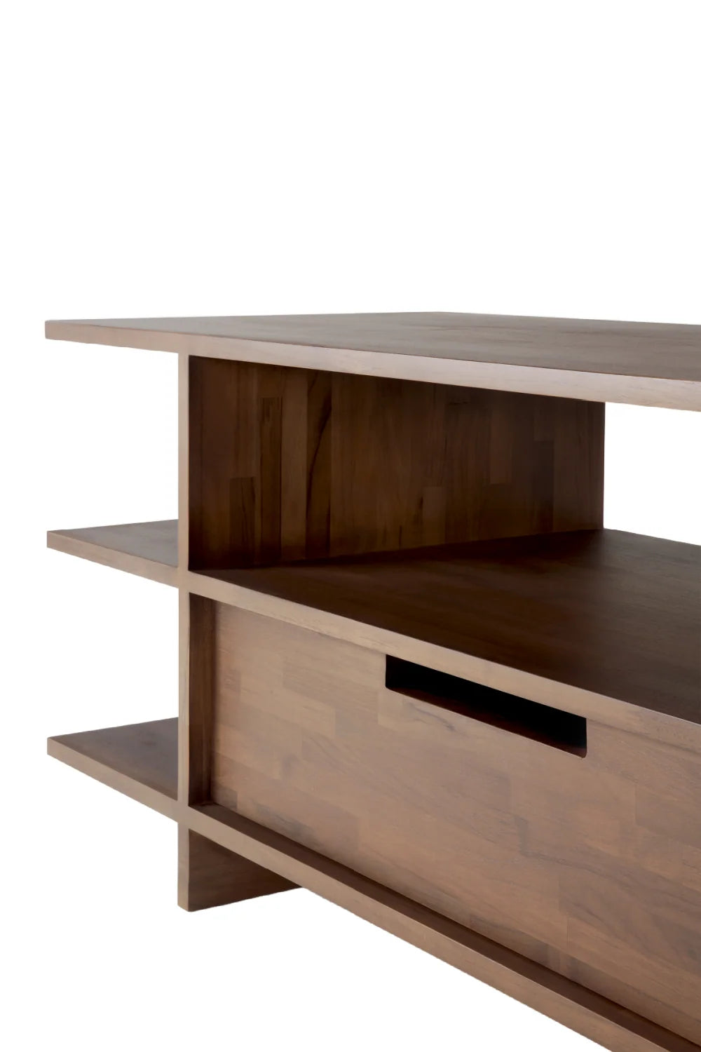 Luxury Solid Oak 2-Drawer Media Cabinet Modern Italian Style for Villa