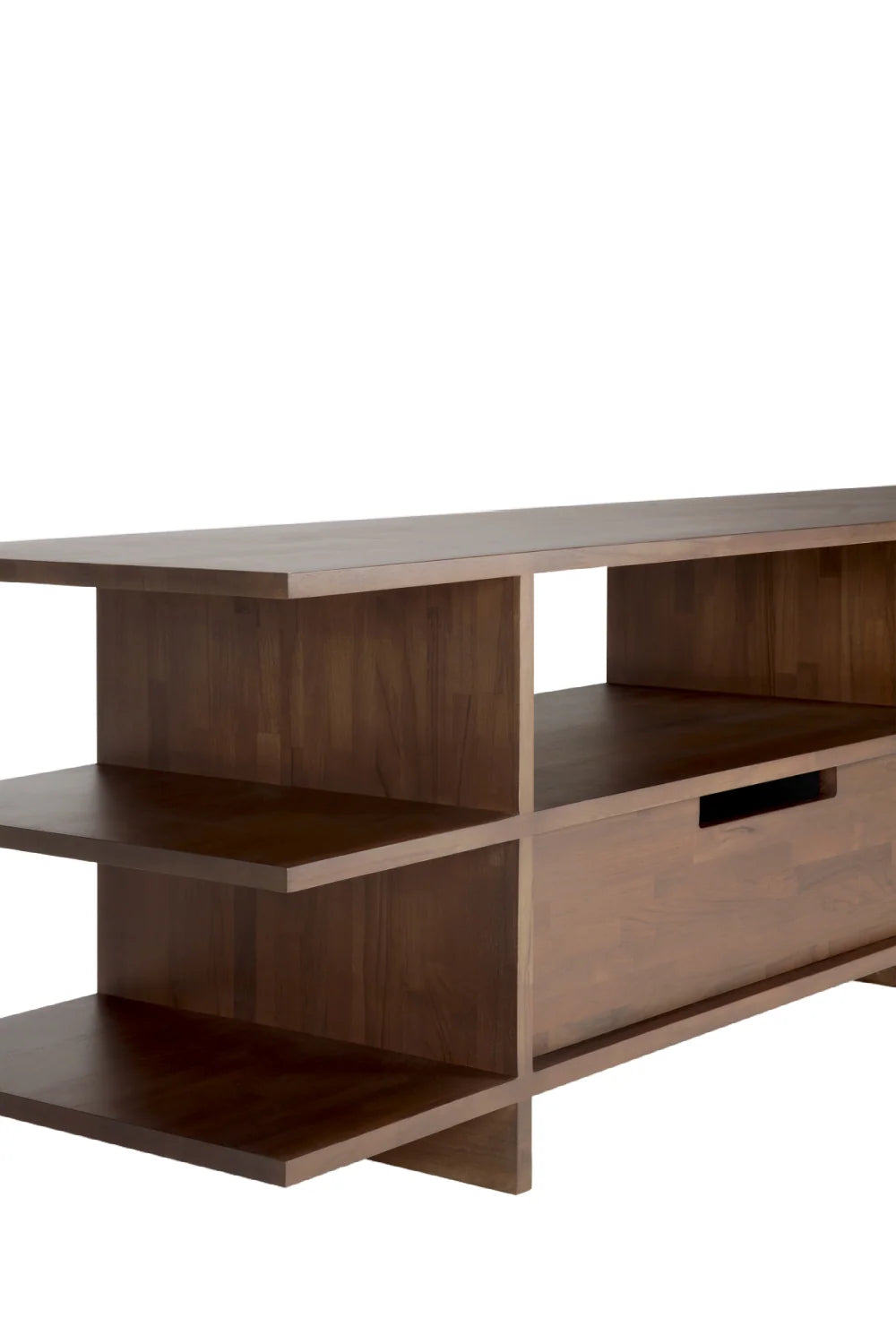 Luxury Solid Oak 2-Drawer Media Cabinet Modern Italian Style for Villa