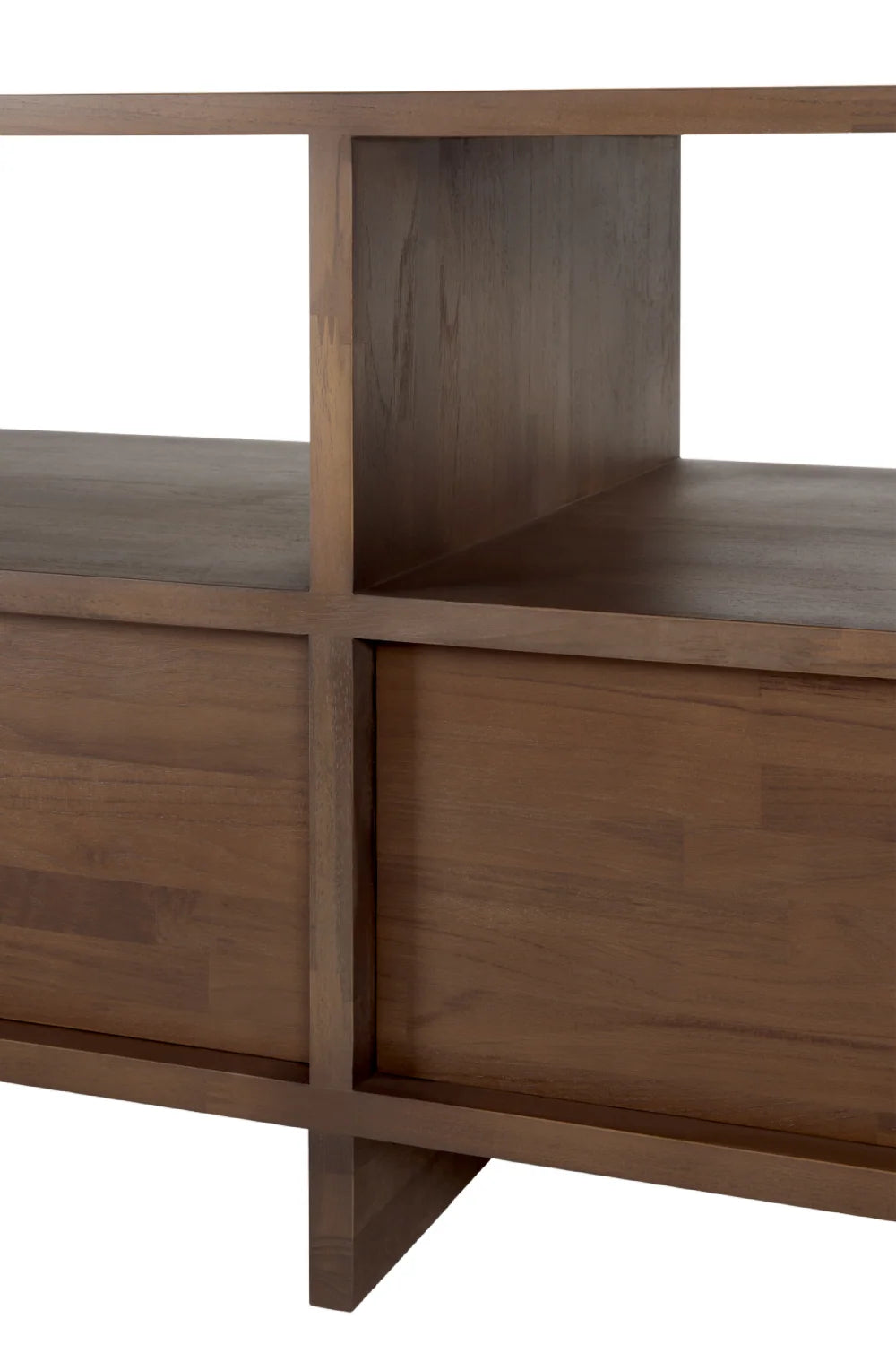 Luxury Solid Oak 2-Drawer Media Cabinet Modern Italian Style for Villa