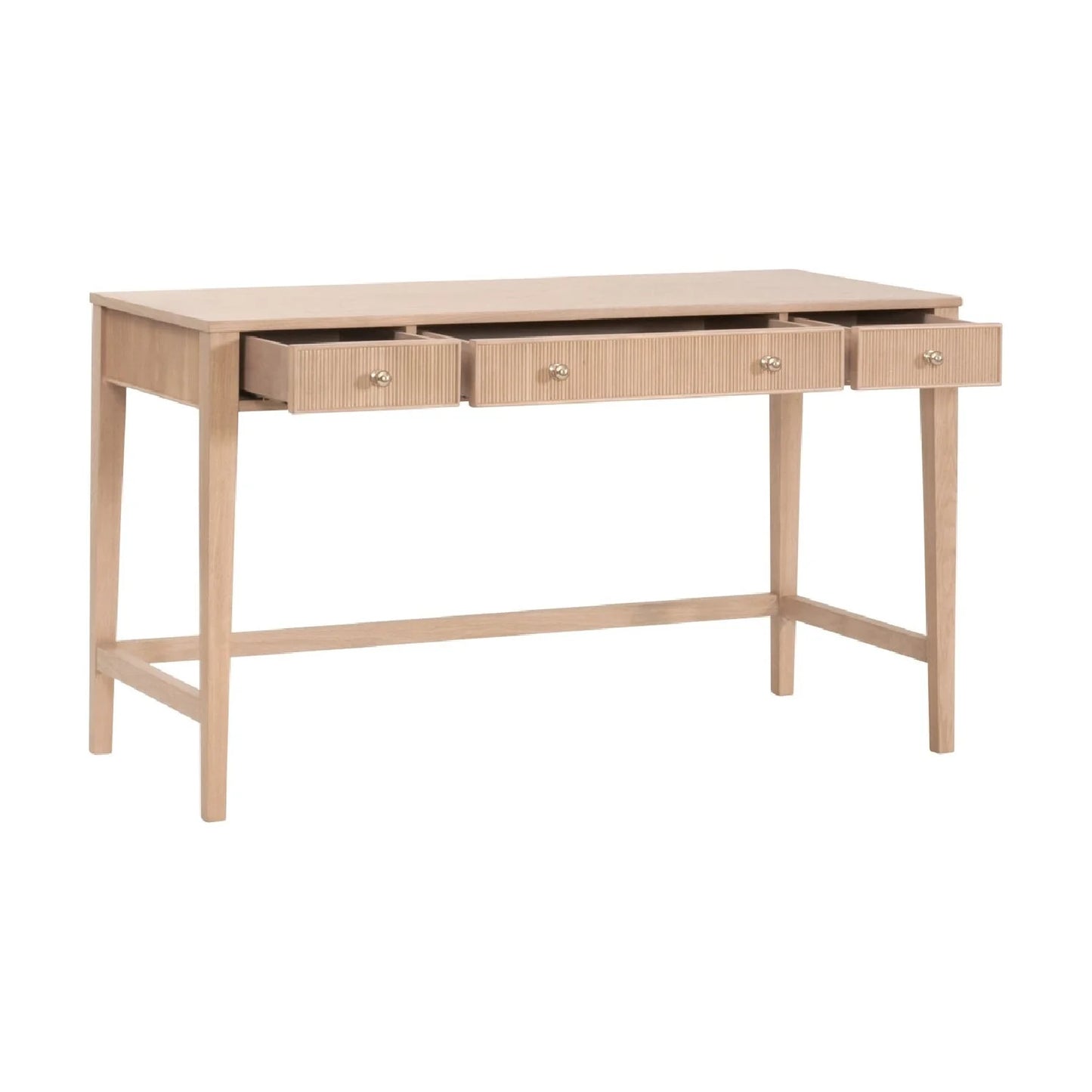 Luxury Solid Oak 3-Drawer Modern Desk European Style for Villa