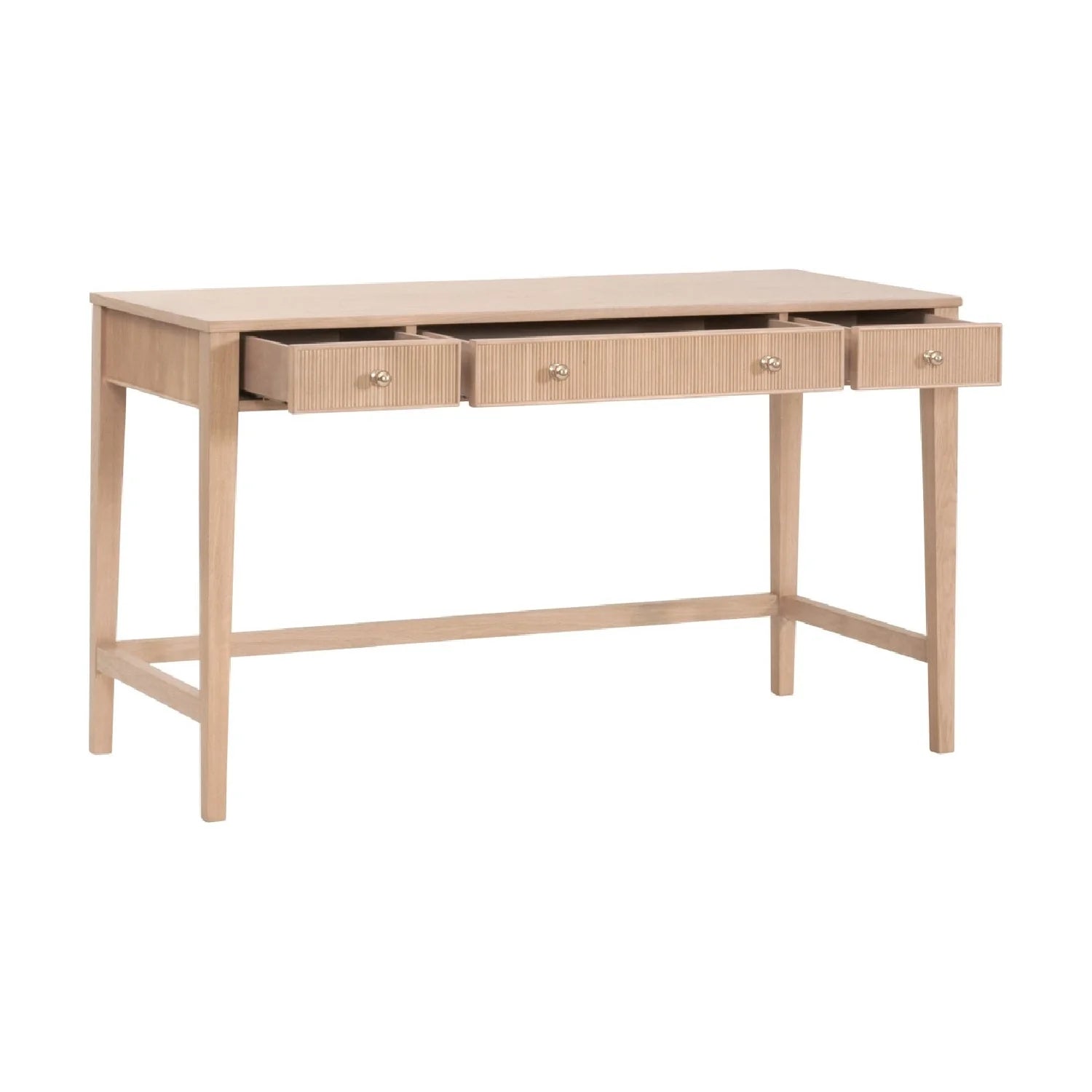 Luxury Solid Oak 3-Drawer Modern Desk European Style for Villa