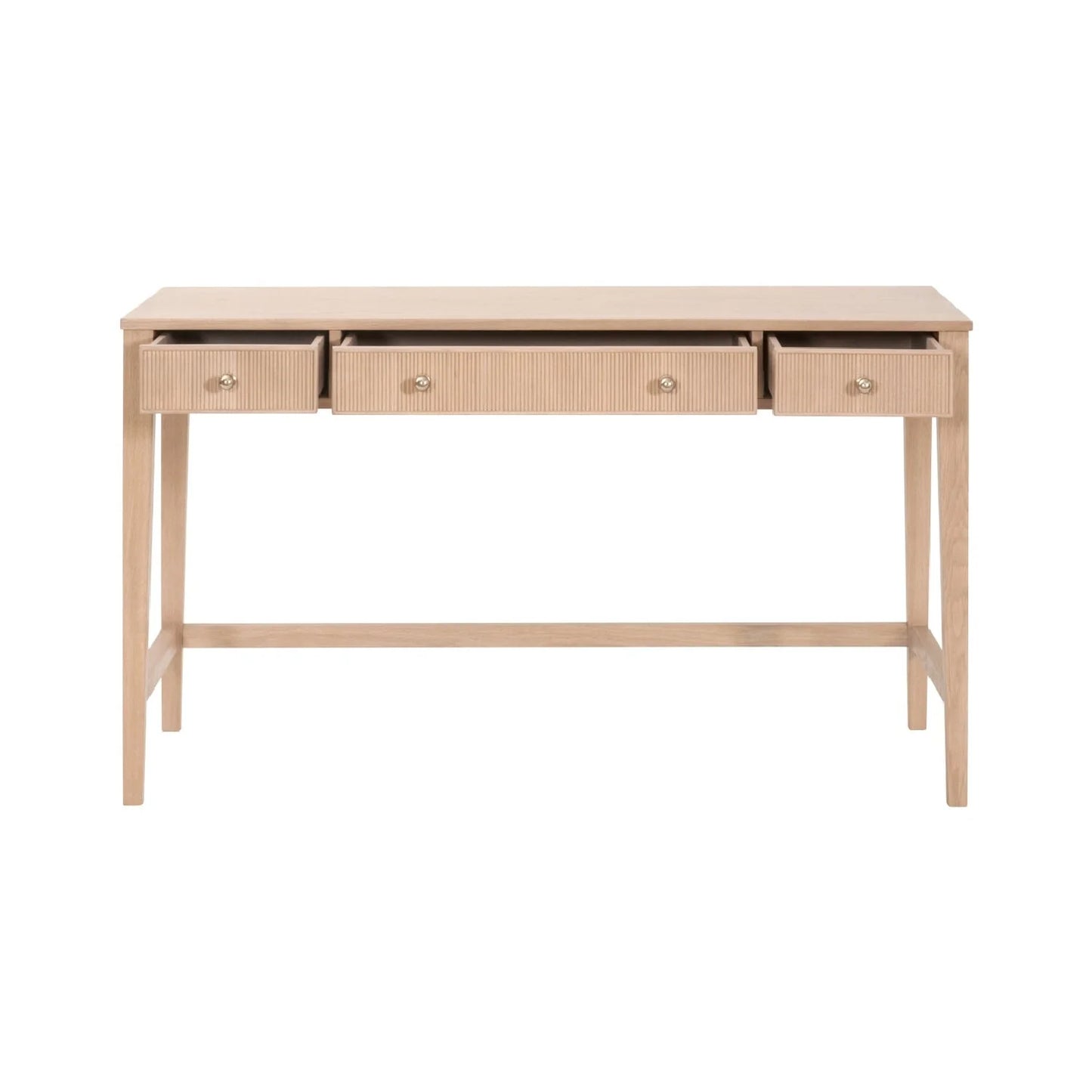 Luxury Solid Oak 3-Drawer Modern Desk European Style for Villa