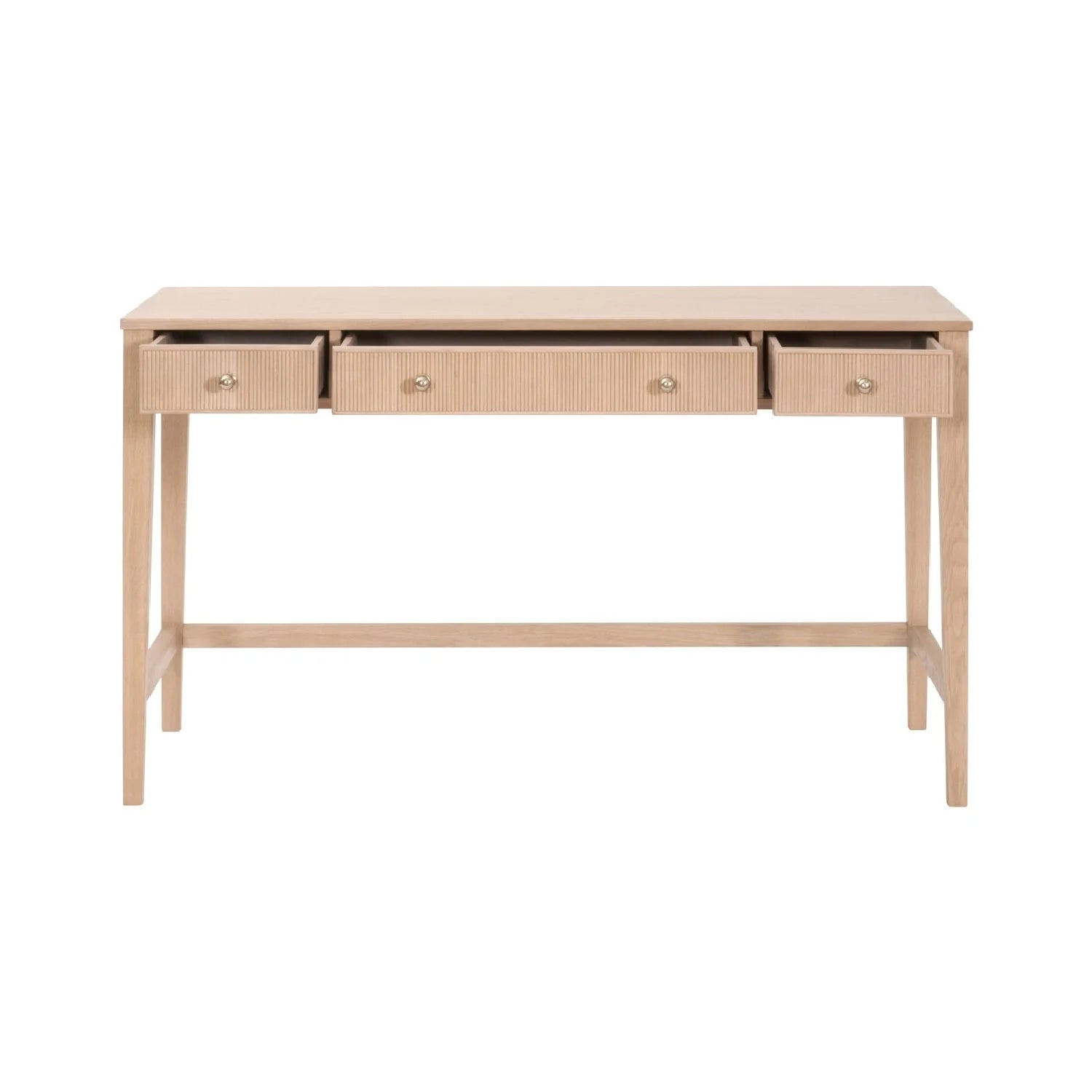 Luxury Solid Oak 3-Drawer Modern Desk European Style for Villa