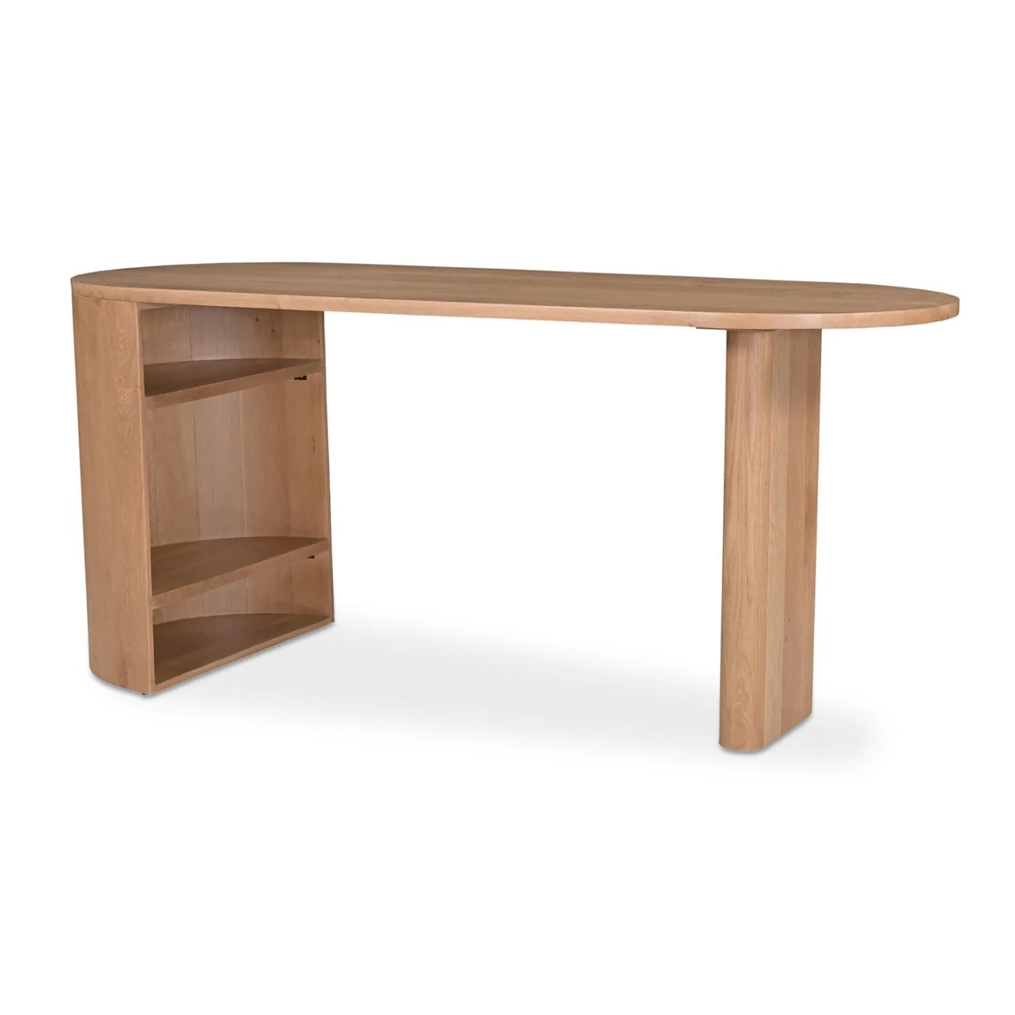 Luxury Solid Oak 3-Shelf Modern Desk European Style for Villa