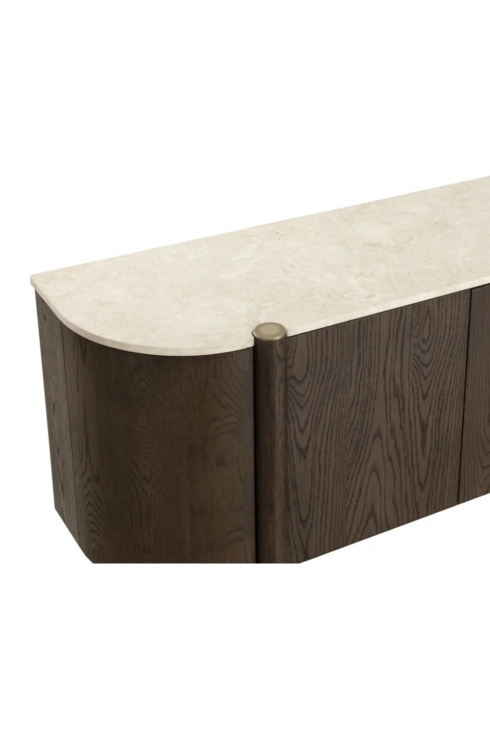 Luxury Solid Oak 4-Door Sideboard European Style for Villa