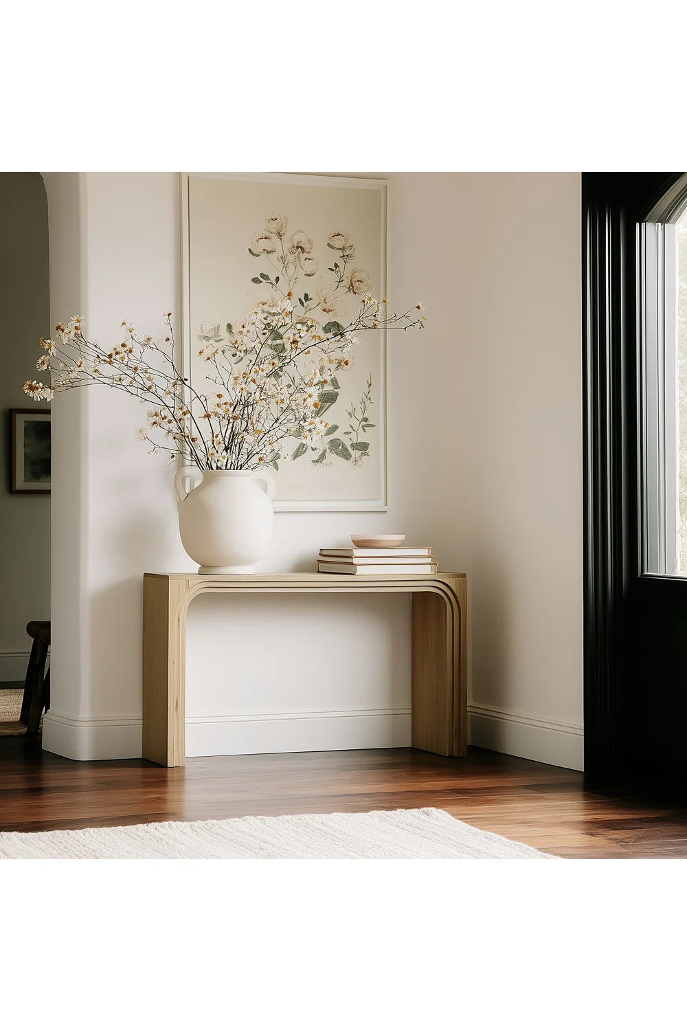 Luxury Solid Oak Arched Console Table Modern Italian Style for Villa