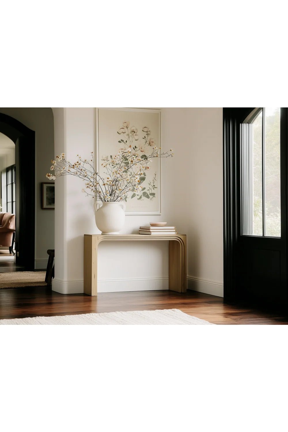 Luxury Solid Oak Arched Console Table Modern Italian Style for Villa