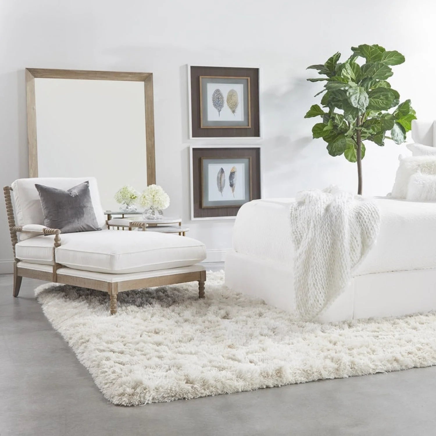 Luxury Solid Oak Chaise Lounge Modern Italian Style for Villa