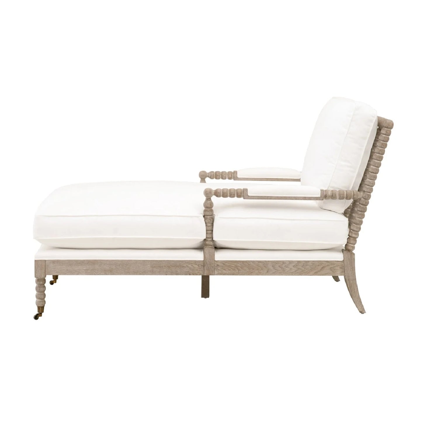 Luxury Solid Oak Chaise Lounge Modern Italian Style for Villa