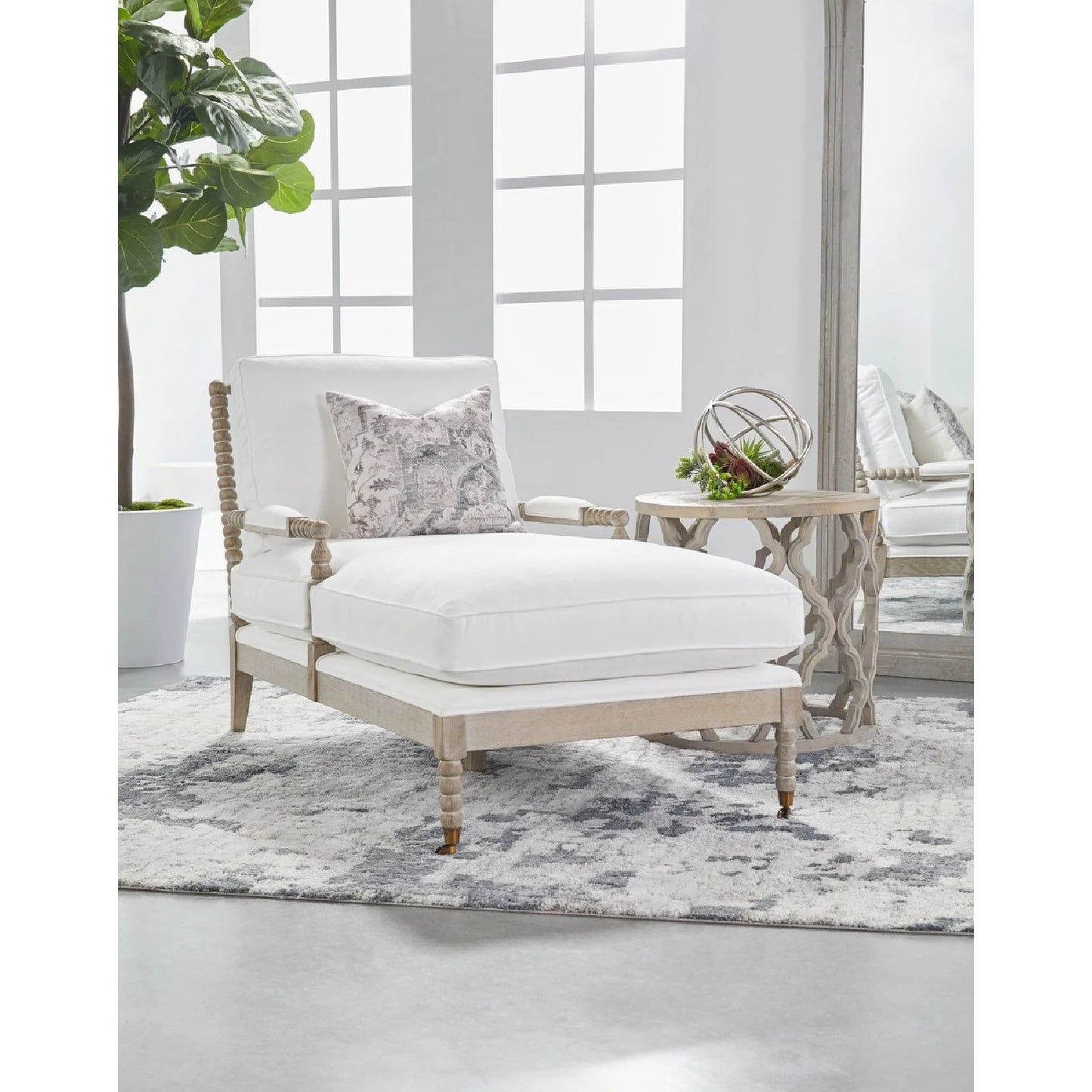 Luxury Solid Oak Chaise Lounge Modern Italian Style for Villa