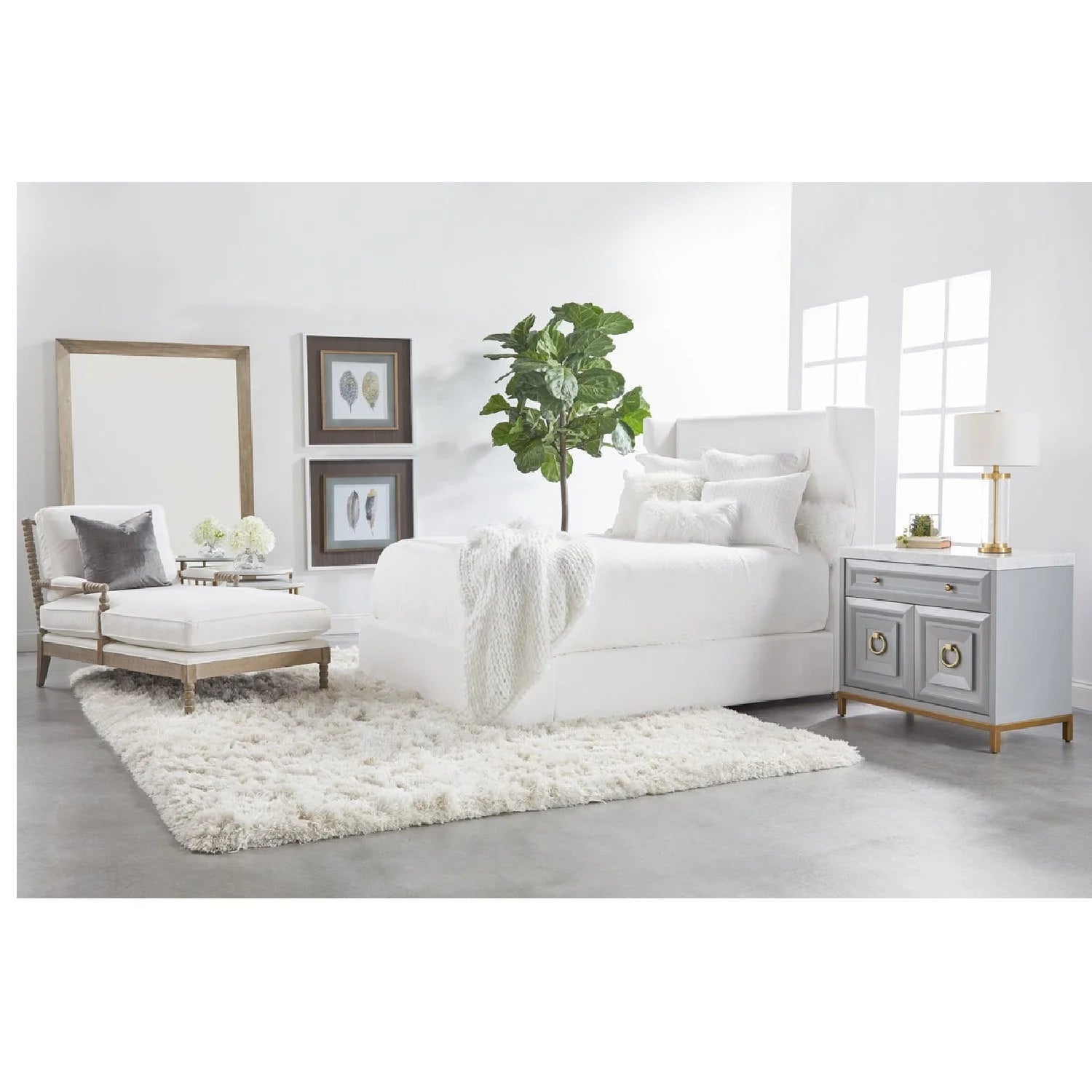 Luxury Solid Oak Chaise Lounge Modern Italian Style for Villa