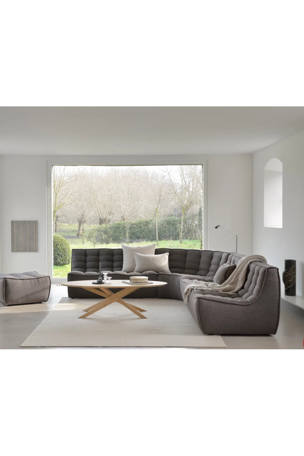 Luxury Solid Oak Coffee Table Modern Italian Style for Villa