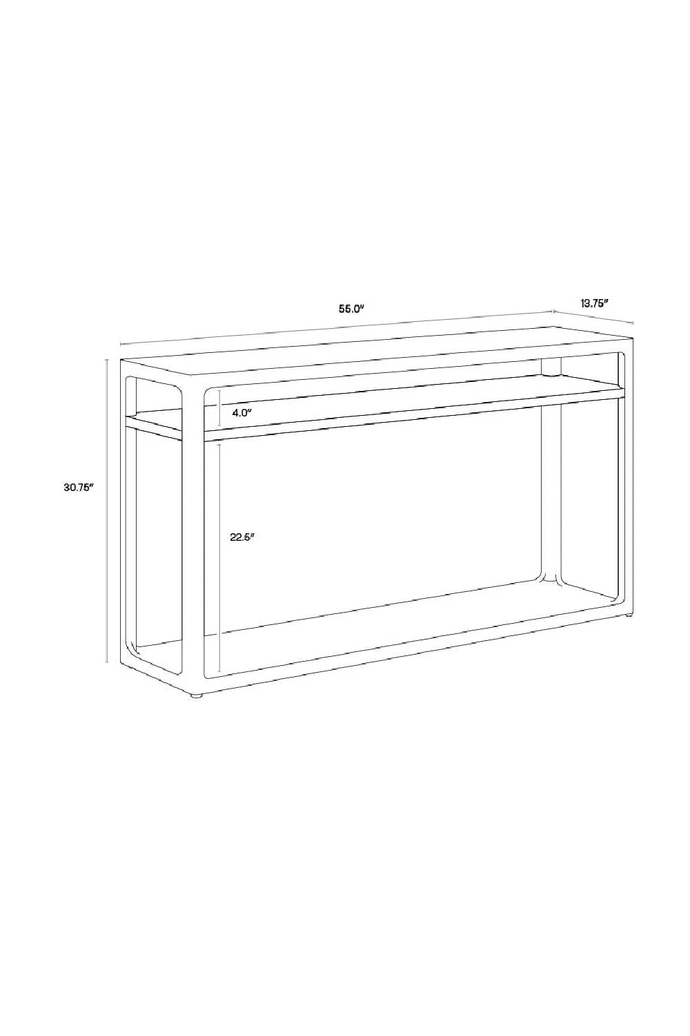 Luxury Solid Oak Console Table Modern Italian Style for Villa