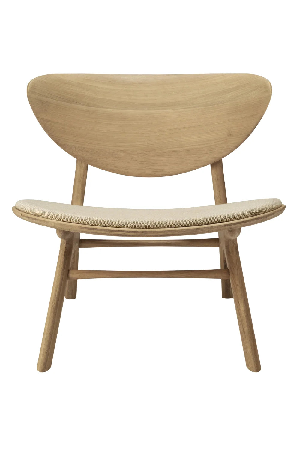 Luxury Solid Oak Curved Lounge Chair Modern Italian Style for Villa