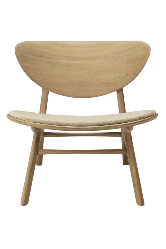 Luxury Solid Oak Curved Lounge Chair Modern Italian Style for Villa