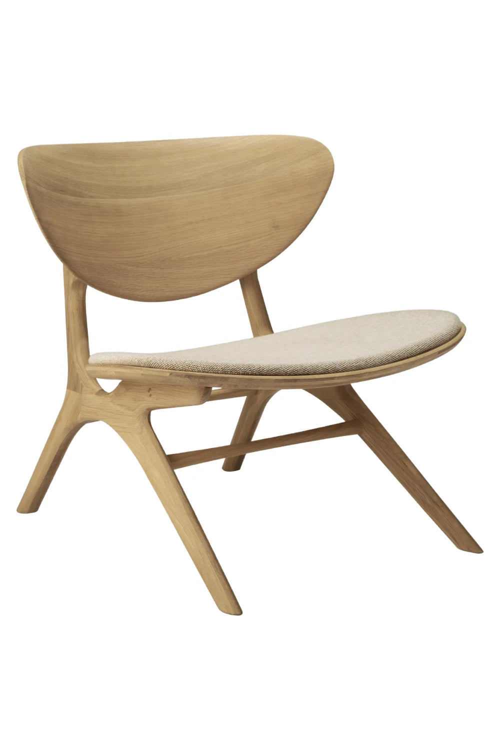 Luxury Solid Oak Curved Lounge Chair Modern Italian Style for Villa
