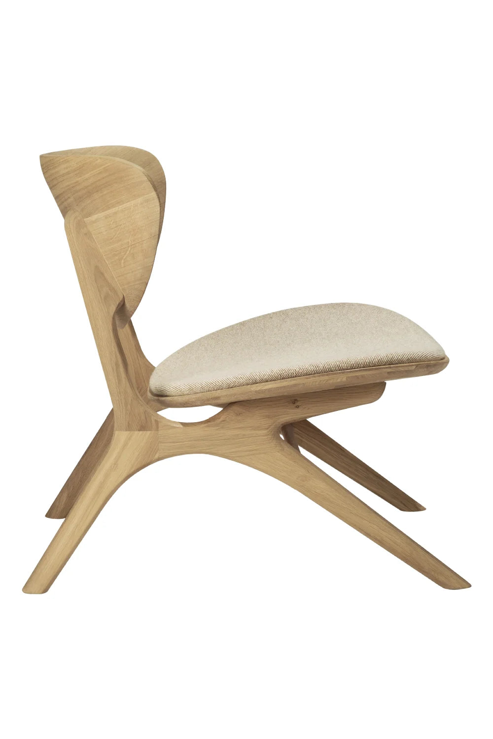 Luxury Solid Oak Curved Lounge Chair Modern Italian Style for Villa